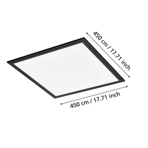 Eglo EU Salobrena 1 Ultra-Slim Modern Black Square LED Ceiling Light