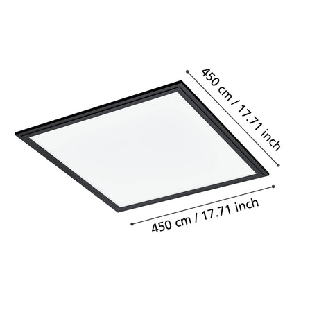 Eglo EU Salobrena 1 Ultra-Slim Modern Black Square LED Ceiling Light