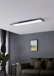 Eglo EU Salobrena 1 Modern Black LED Ceiling Light, 120cm