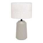 Eglo EU CAPALBIO Table Lamp – Sandy Ceramic Base with White Fabric Shade, E27, Inline Switch, Indoor Lighting