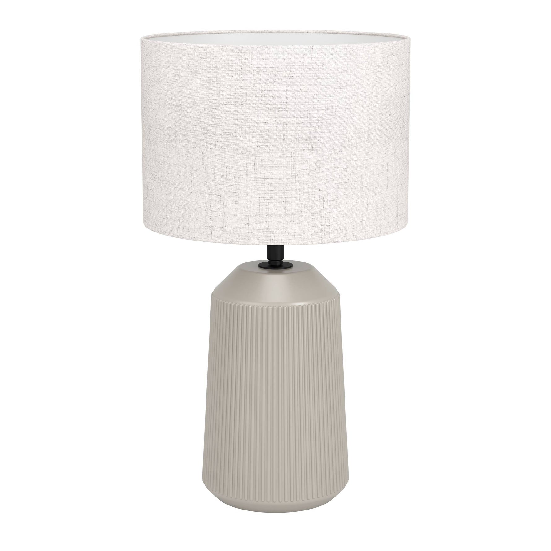 Eglo EU CAPALBIO Table Lamp – Sandy Ceramic Base with White Fabric Shade, E27, Inline Switch, Indoor Lighting