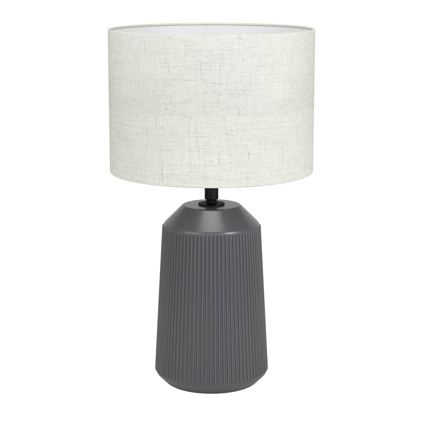 Eglo EU CAPALBIO Table Lamp – Grey Ceramic Base with Natural Linen Shade, E27, Inline Switch, Indoor Lighting
