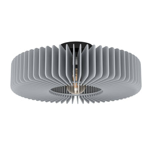 Eglo EU PALOMBAIA Ceiling Light – Black Steel with Grey Wooden Shade, E27, Indoor Lighting