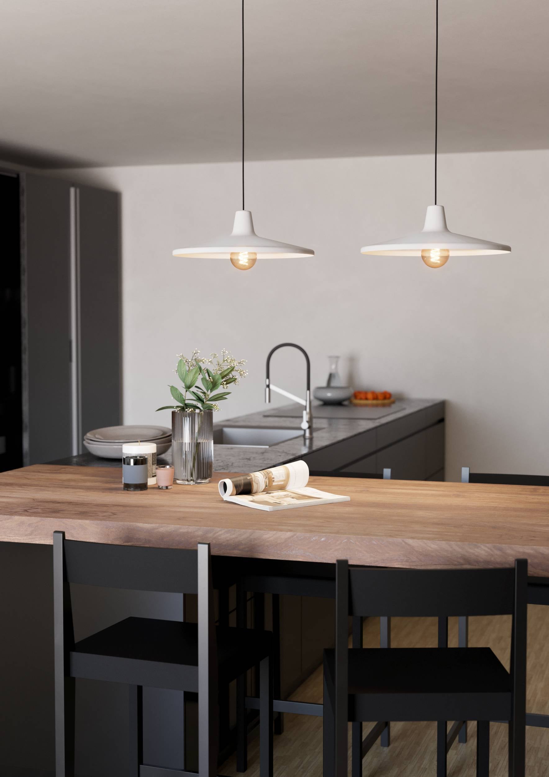Eglo EU Serpins Black Aluminium & Steel Modern Pendant