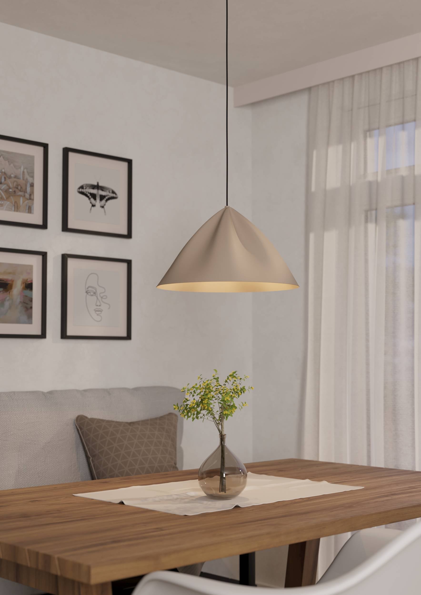 Eglo EU Priddy 1 Single Pendant Light E27 Copper Antique