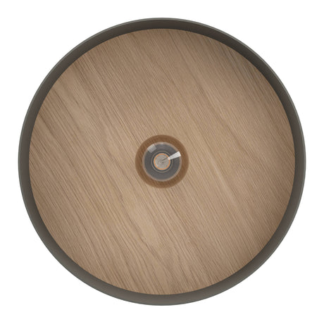 Eglo EU DUAIA Ceiling Light – Umbra Grey & Wood Design with Brushed Brass Detail, E27, Indoor Lighting