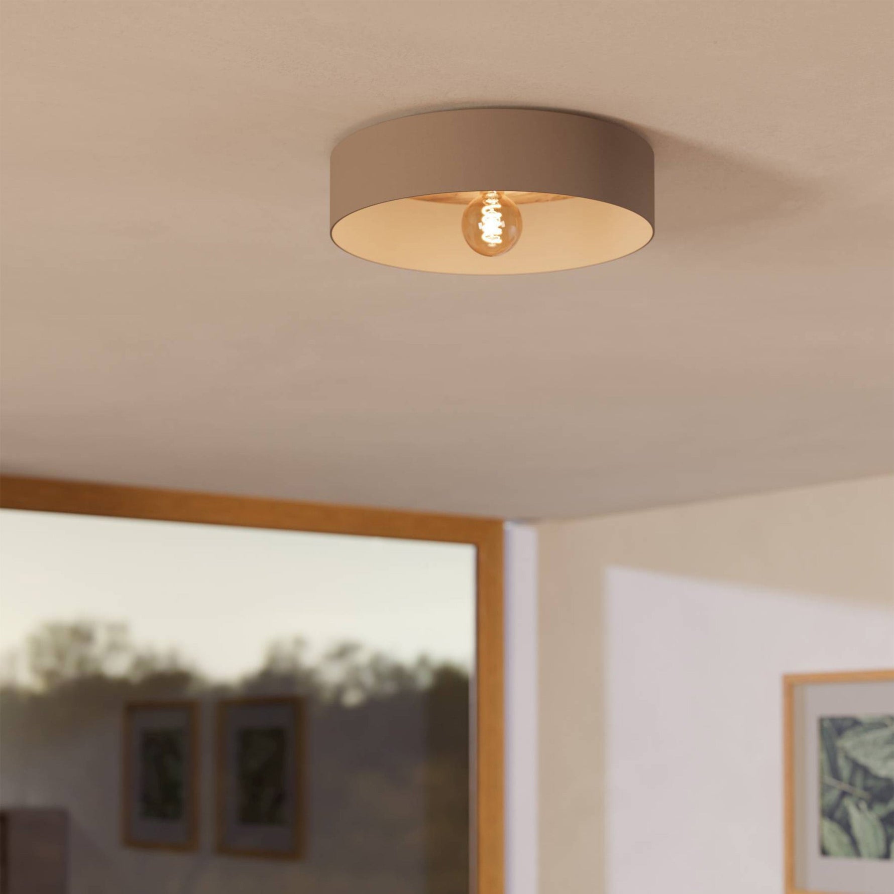 Eglo EU Vintage Anwick 1 Black/Rattan Steel 2-Light Spotlight product image - Endon Lighting from First Light Direct with great prices and fast UK delivery