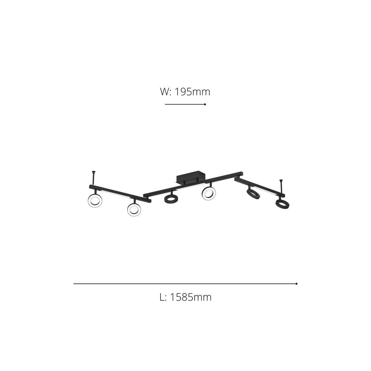 Eglo EU Cardillio 1 Aluminium & Black Steel LED 6-Light Spotlight