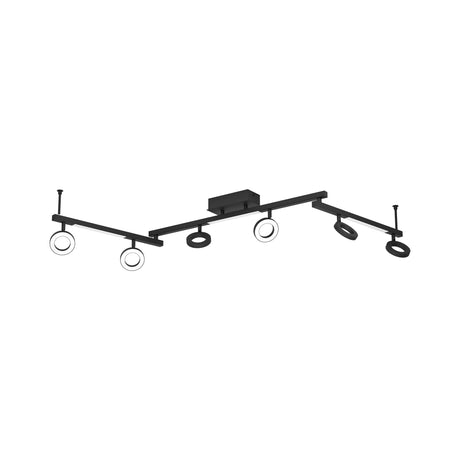 Eglo EU Cardillio 1 Aluminium & Black Steel LED 6-Light Spotlight