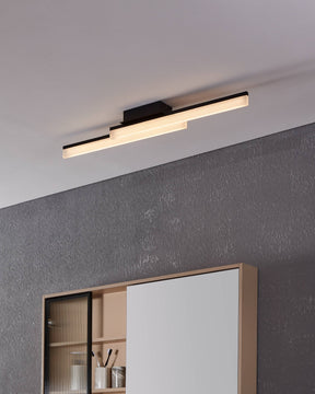 Eglo EU PALMITAL LED Bathroom Wall & Ceiling Light – 880mm Black, Warm White, IP44