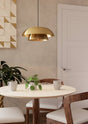 Eglo EU CENCIARA Pendant Ceiling Light – Black Steel with Brushed Brass & Gold Shade, E27, Height Adjustable