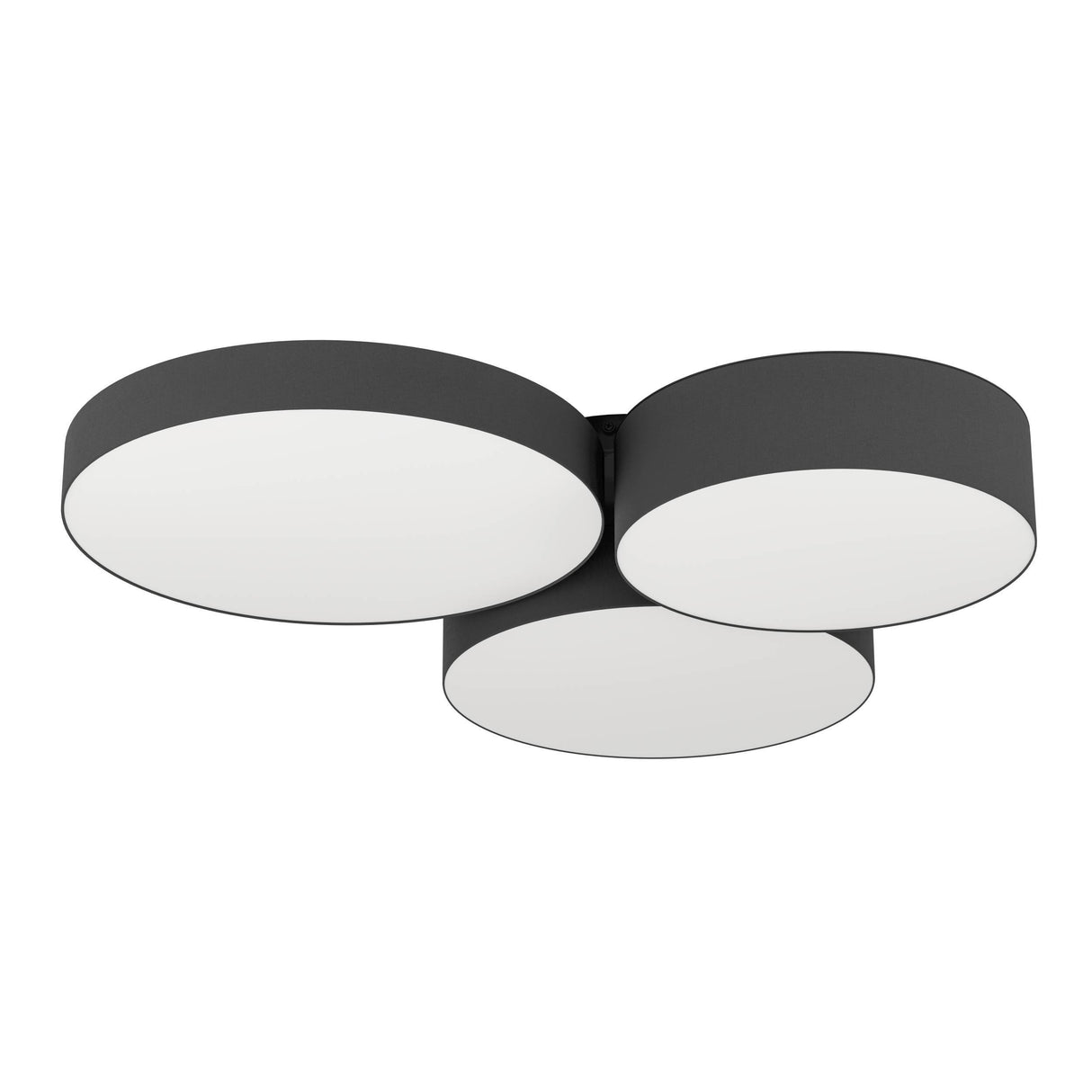 Eglo EU BARBANO?Z Smart LED Ceiling Light – Black Fabric Shade, RGB + Tuneable White, App & Remote Control