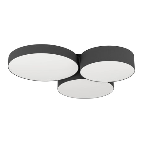 Eglo EU BARBANO?Z Smart LED Ceiling Light – Black Fabric Shade, RGB + Tuneable White, App & Remote Control