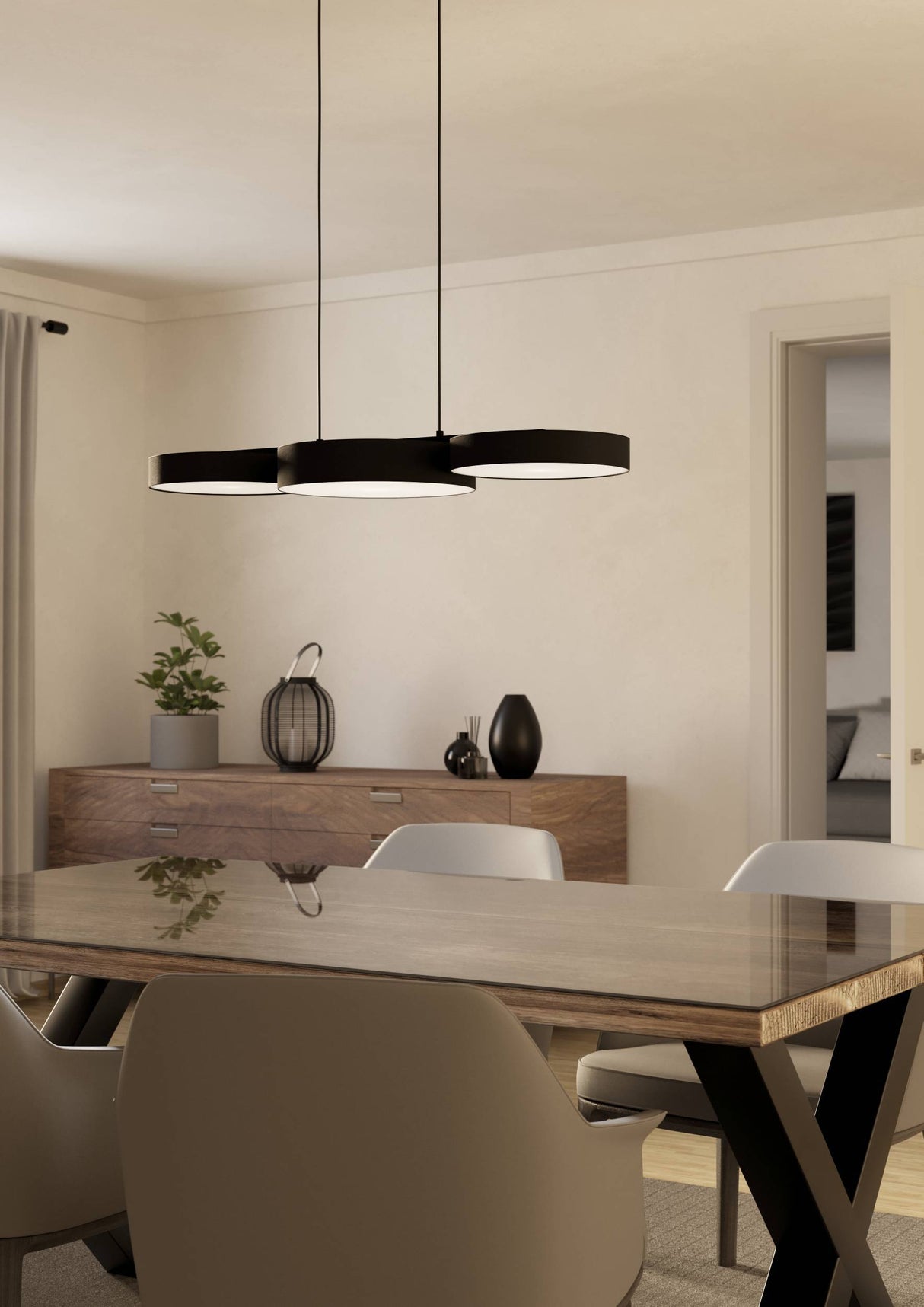 Eglo EU Barbano-Z Steel Black Modern Smart Control Pendant
