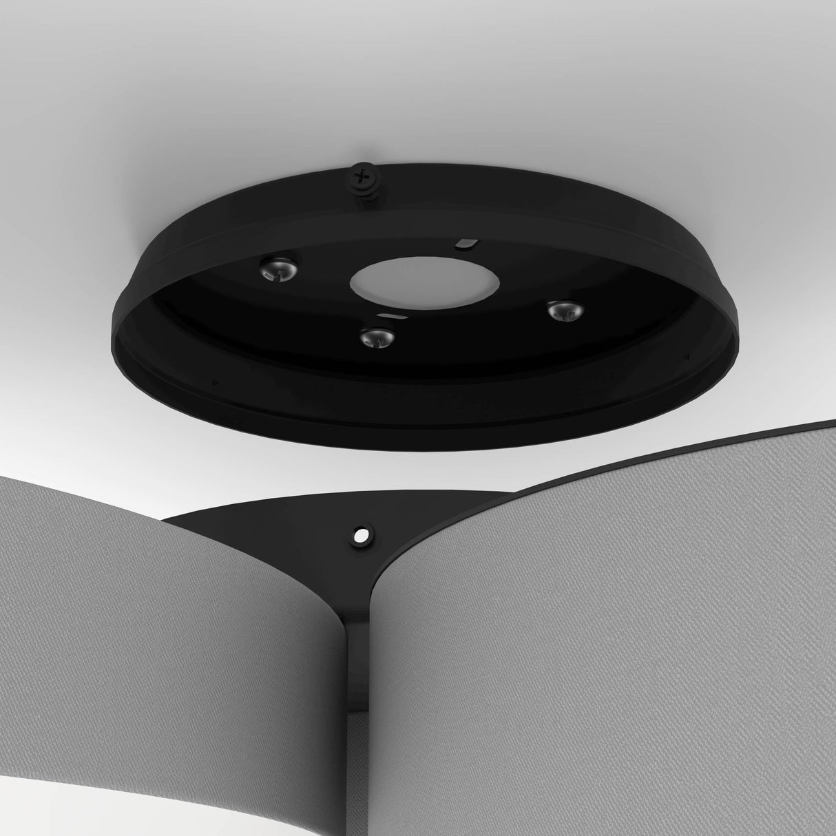 Eglo EU BARBANO?Z Smart LED Ceiling Light – Grey Fabric Shade, RGB + Tuneable White, App & Remote Control