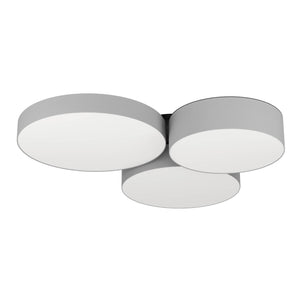 Eglo EU BARBANO?Z Smart LED Ceiling Light – Grey Fabric Shade, RGB + Tuneable White, App & Remote Control