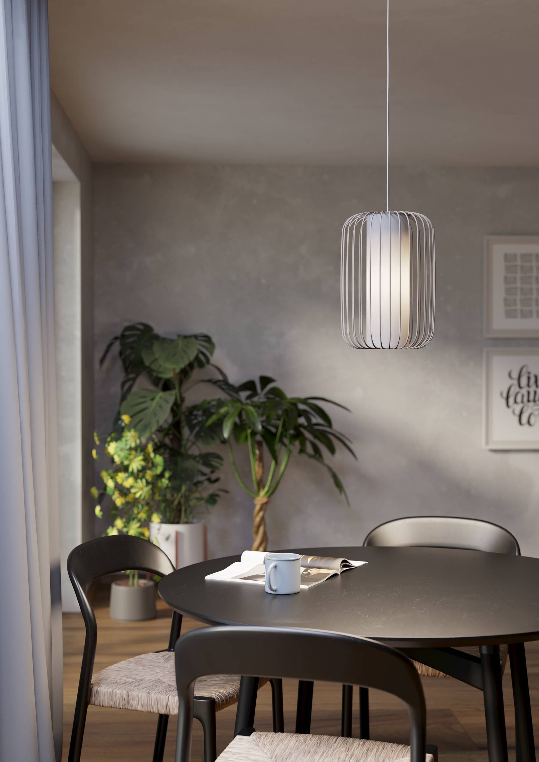 Eglo EU Gianella Aluminium & Steel Black LED Ceiling Light, 37cm product image - Endon Lighting from First Light Direct with great prices and fast UK delivery