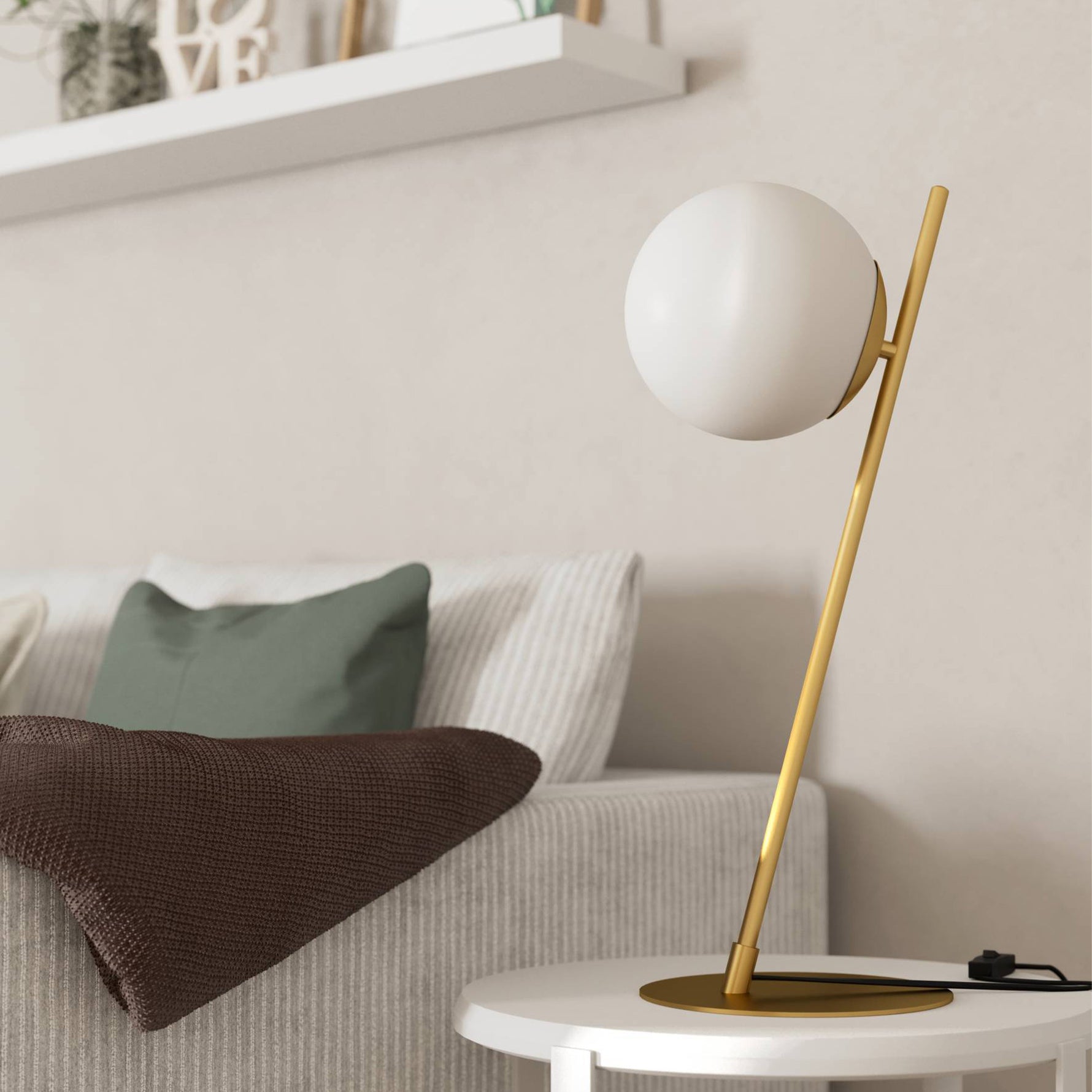Eglo EU Rondo 4 Art Deco Brass/Glass Table Lamp