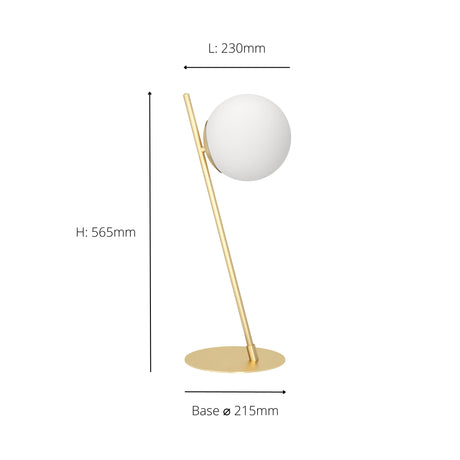 Eglo EU Rondo 4 Art Deco Brass/Glass Table Lamp