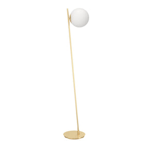 Eglo EU RONDO 4 Floor Lamp – Brushed Brass & Opal Glass, E27 Fitting, Foot Switch