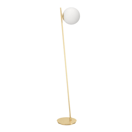 Eglo EU RONDO 4 Floor Lamp – Brushed Brass & Opal Glass, E27 Fitting, Foot Switch