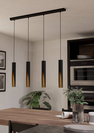 Eglo EU Barbotto Modern Black & Gold Pendant Light