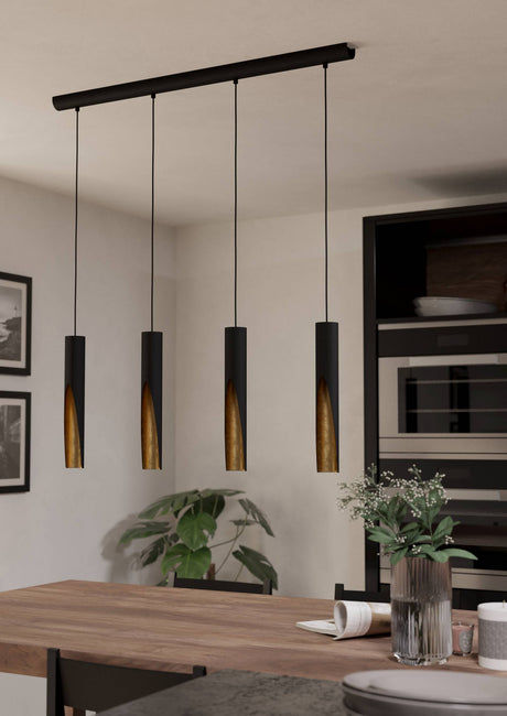 Eglo EU Barbotto Modern Black & Gold Pendant Light