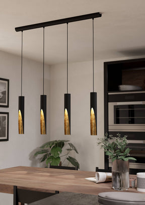 Eglo EU Barbotto Modern Black & Gold Pendant Light 