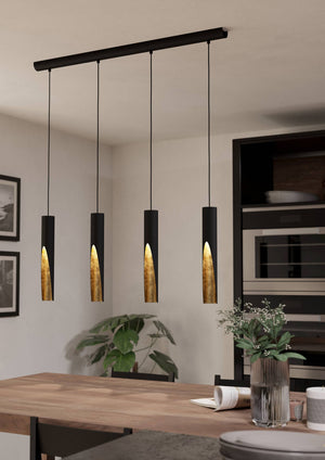 Eglo EU Barbotto Modern Black & Gold Pendant Light 