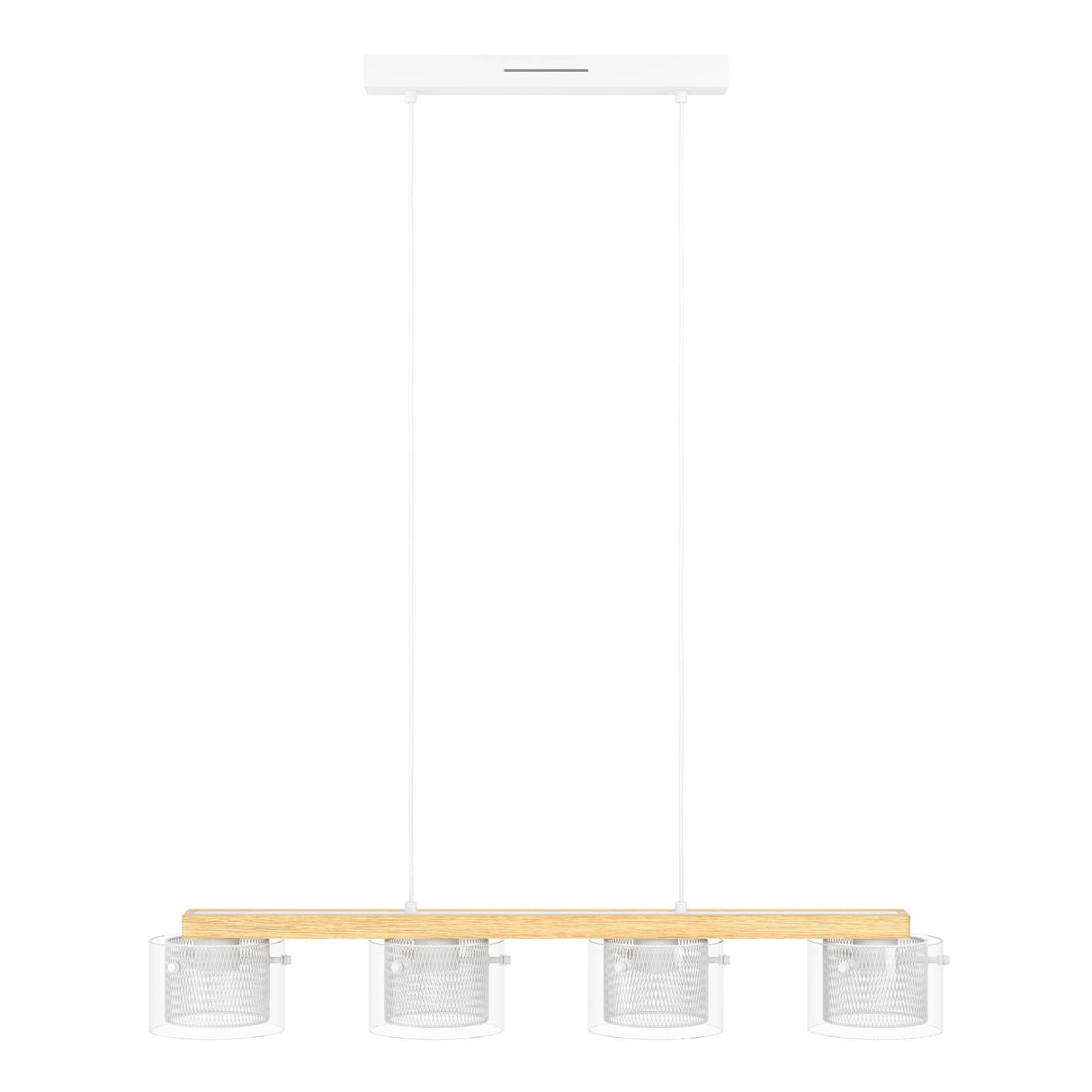 Eglo EU Portico-Z Steel & Wood White LED Smart Control 4-Light Pendant
