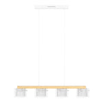 Eglo EU Portico-Z Steel & Wood White LED Smart Control 4-Light Pendant