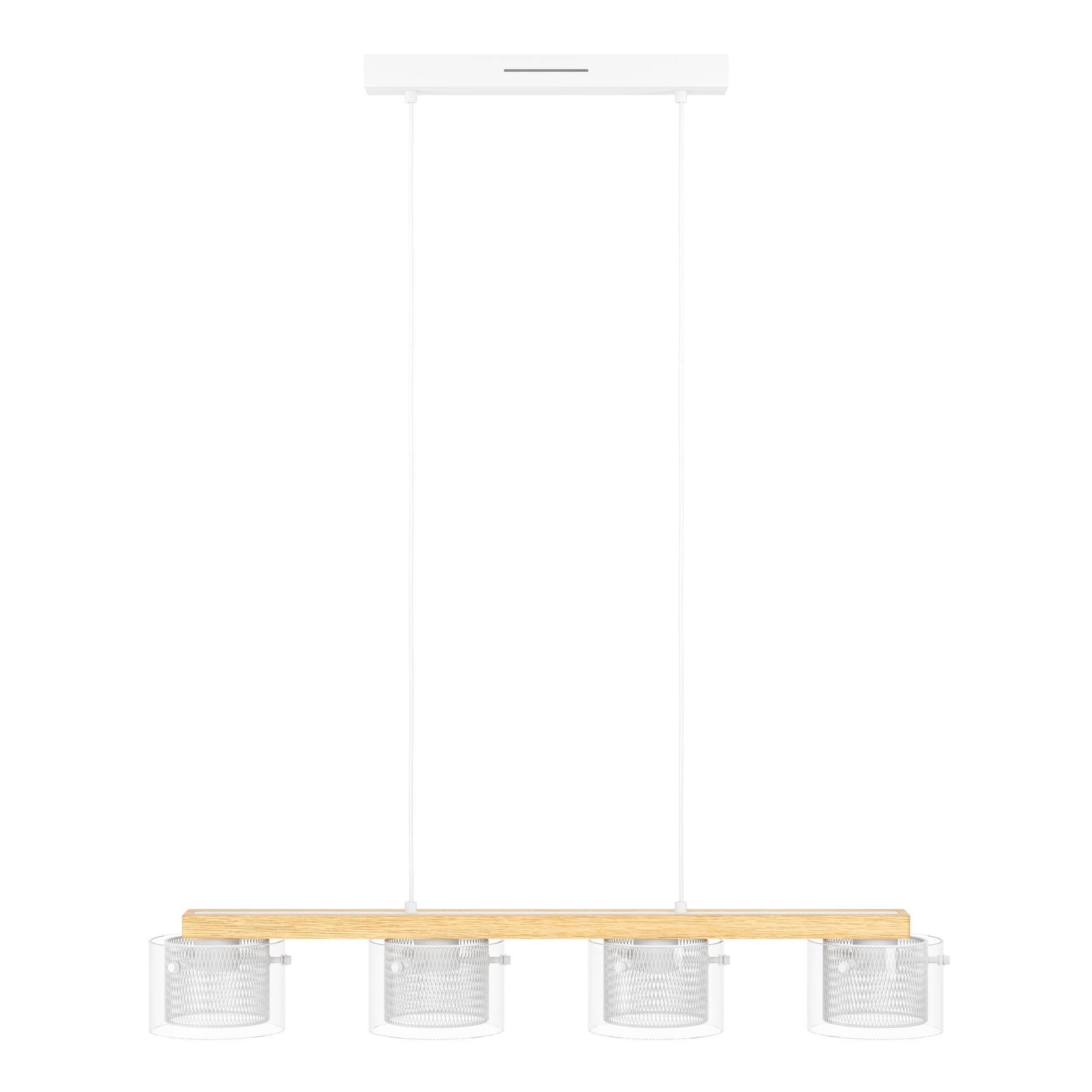 Eglo EU Portico-Z Steel & Wood White LED Smart Control 4-Light Pendant