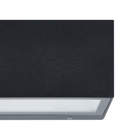 Eglo EU SPONGANO Outdoor LED Wall Light – Black Aluminium, 4?Step CCT, Up & Down Lighting, IP65 Exterior Lighting