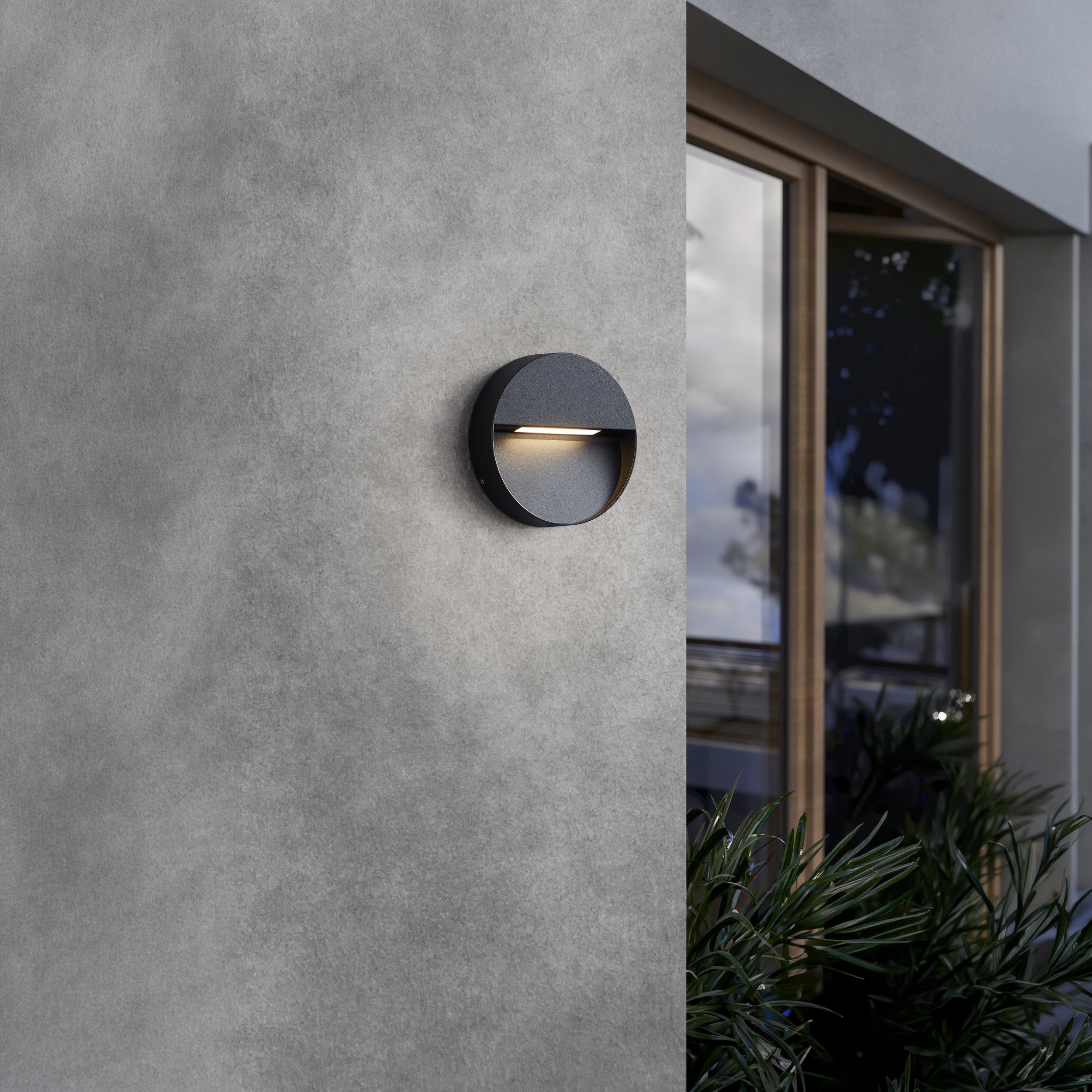 Eglo EU MARUGGIO Outdoor LED Wall Light – Black Aluminium, 4?Step CCT, Square Design, IP65 Exterior Lighting