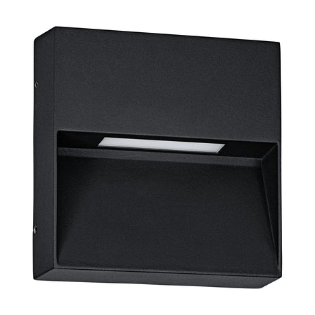 Eglo EU MARUGGIO Outdoor LED Wall Light – Black Aluminium, 4?Step CCT, Square Design, IP65 Exterior Lighting