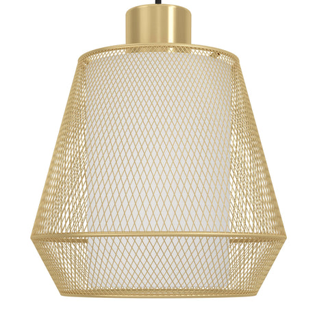 Eglo EU Ciudadela Brushed Brass Steel & White Fabric 3-Light Pendant