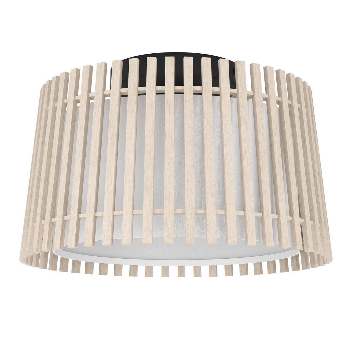 Eglo EU Fattoria Black Steel & Natural Wood Contemporary Ceiling Light