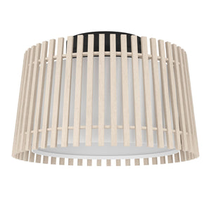 Eglo EU Fattoria Black Steel & Natural Wood Contemporary Ceiling Light