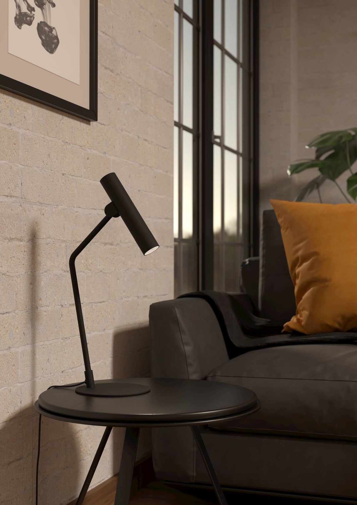 Eglo EU ALMUDAINA LED Table Lamp – Black Steel Finish, Integrated LED, Warm White 3000K, 495mm Indoor Desk Lamp