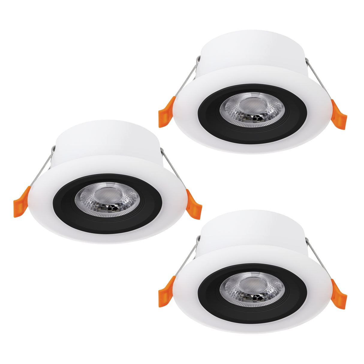 Eglo EU Calonge LED Black/White Round Set of 3 Recessed Light, 10cm, 3000K