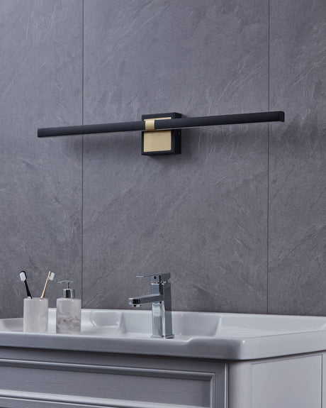Eglo EU Peguera LED Black/Brass Steel Bathroom Mirror Light