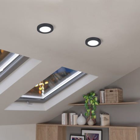 Eglo EU FUEVA FLEX Recessed LED Light – Black, Adjustable Cut?Out, Neutral White 4000K, Slim Indoor Ceiling Downlight