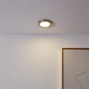 Eglo EU FUEVA FLEX Recessed LED Light – Satin Nickel, Adjustable Cut?Out, Neutral White 4000K, Slim Indoor Ceiling Downlight