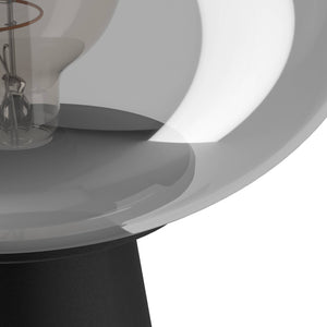 Eglo EU Madonnina Black Steel & Glass Modern Table Lamp, 32.5cm