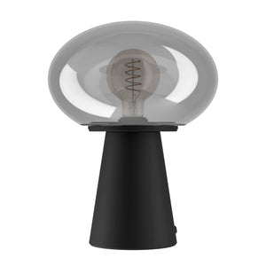 Eglo EU Madonnina Black Steel & Glass Modern Table Lamp, 32.5cm