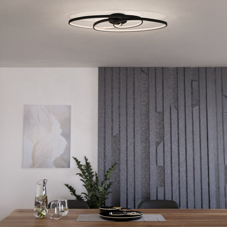 Eglo EU Gianella Aluminium & Steel Black LED Ceiling Light