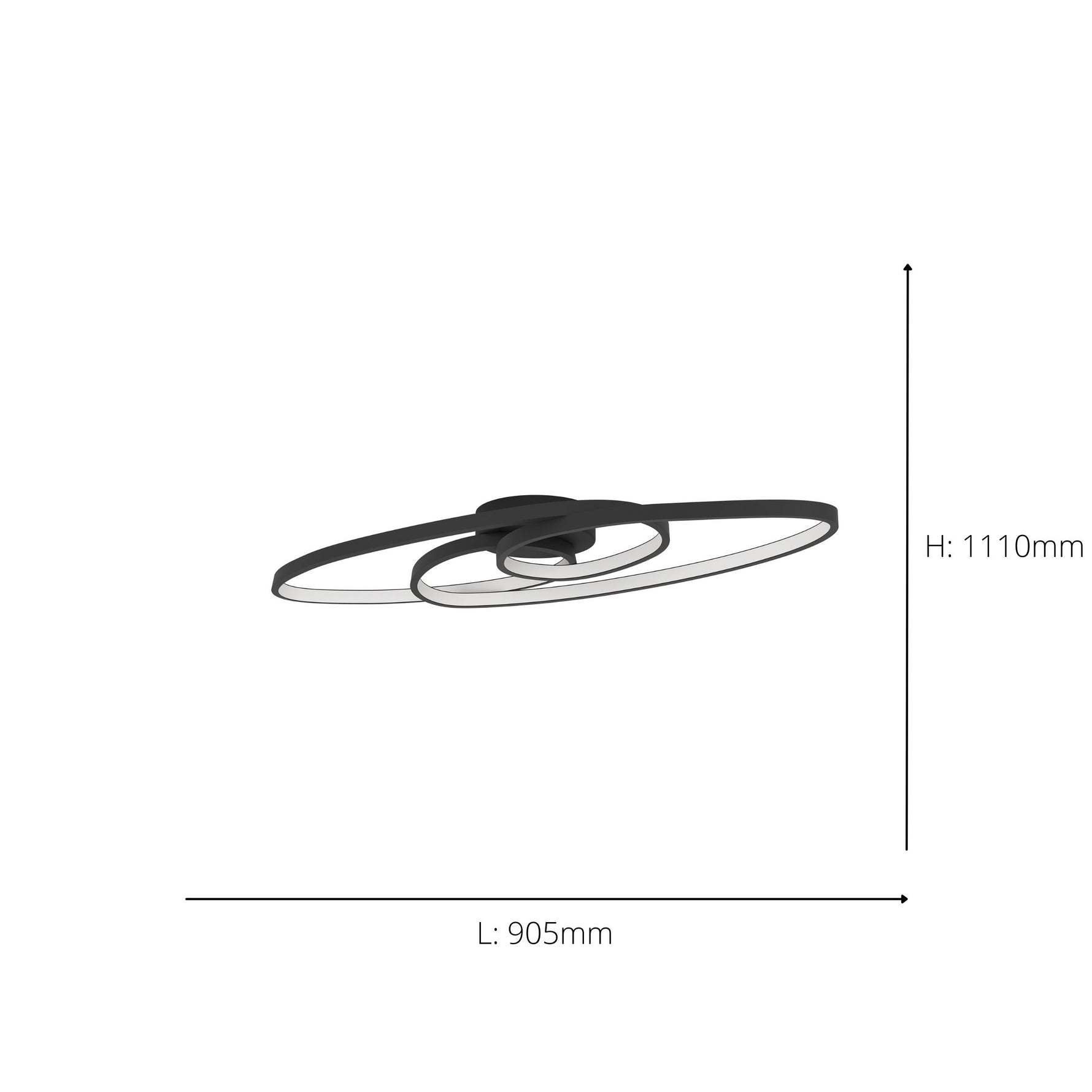 Eglo EU Gianella Aluminium & Steel Black LED Ceiling Light product image - Endon Lighting from First Light Direct with great prices and fast UK delivery