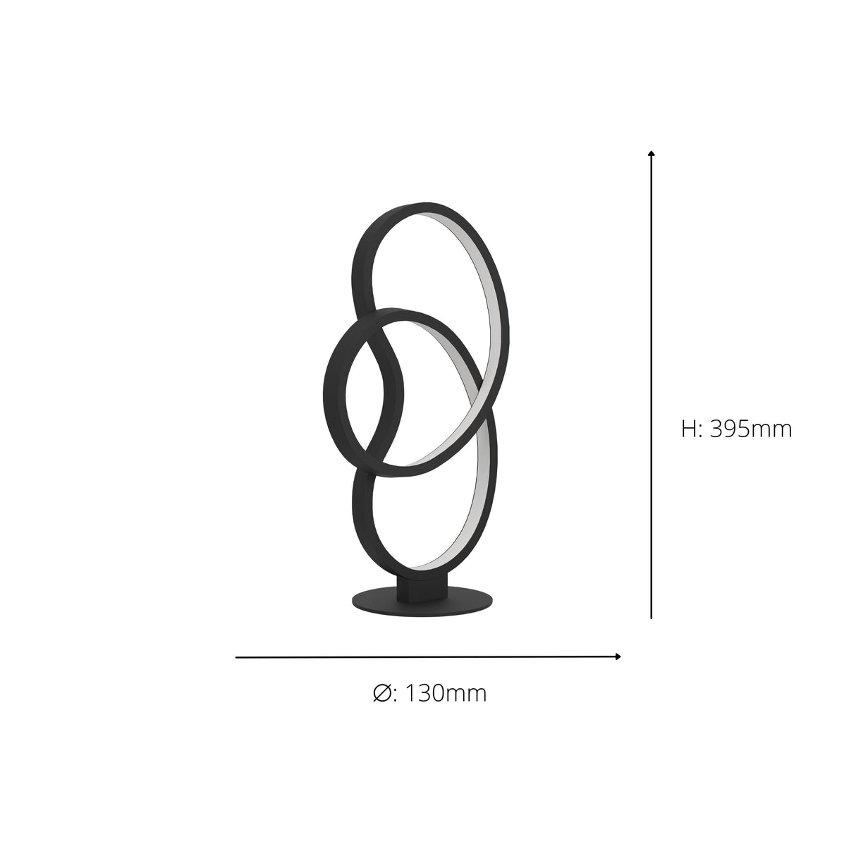 Eglo EU GIANELLA LED Table Lamp – Black Modern Desk Light, Warm White, 1400?lm, Inline Switch