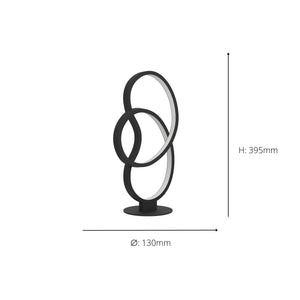 Eglo EU GIANELLA LED Table Lamp – Black Modern Desk Light, Warm White, 1400?lm, Inline Switch