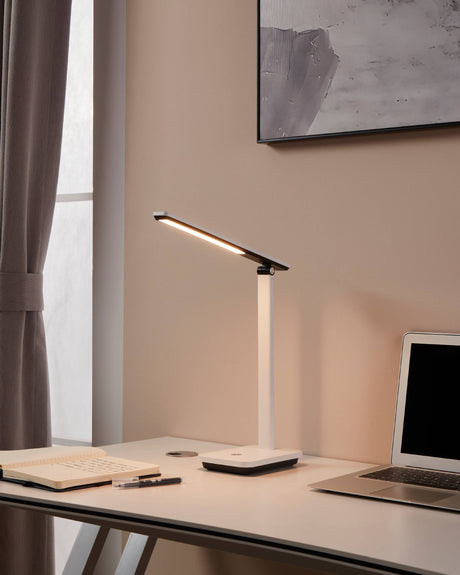 Eglo EU Iniesta White & Black Plastic LED Touch Dimmer Table Lamp